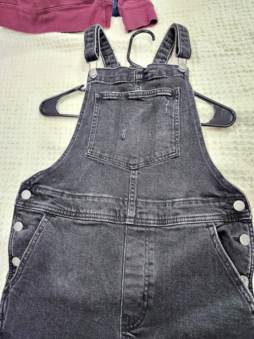 Old Navy Distressed Black Denim Overalls